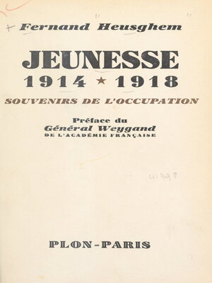 cover image of Jeunesse, 1914-1918
